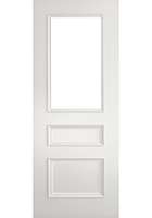 White Primed Mayfair Clear Glazed FD30 Fire Door